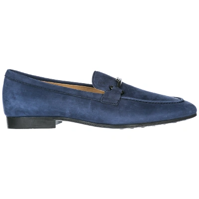 Shop Tod's Tods Double T Moccasins In Blue