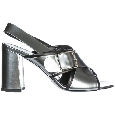 Shop Premiata Edward Sandals In Iron Silver / Vox Black