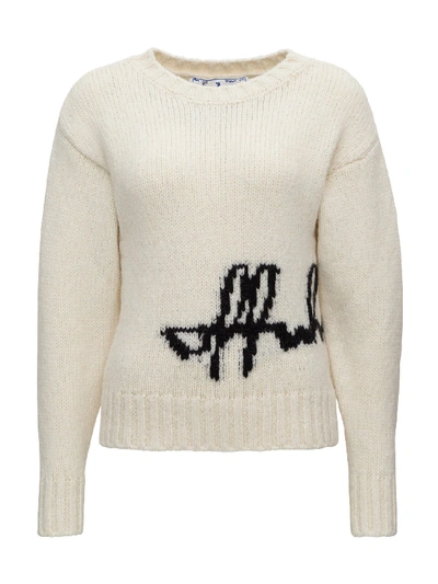 Shop Off-white Sweater With Logo Print In White