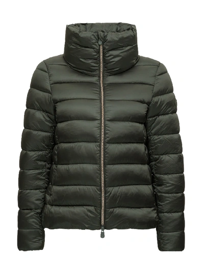 Shop Save The Duck High Neck Down Jacket In Green