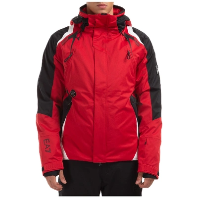 Shop Ea7 Emporio Armani  Textum 7 Ski Jackets In Racing Red