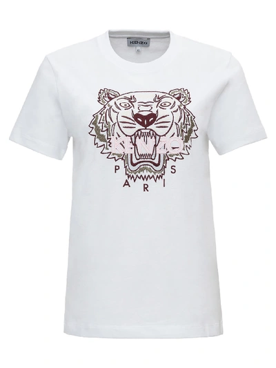 Shop Kenzo Tiger Print T-shirt In White