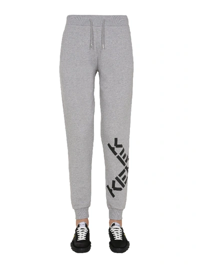 Kenzo Logo Print Cotton Blend Sweatpants In Grey | ModeSens