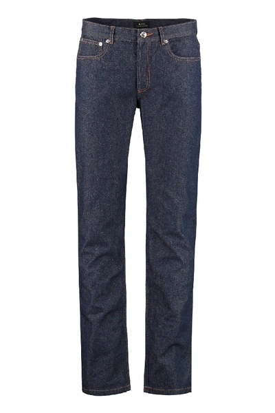 Shop Apc 5-pocket Jeans In Denim