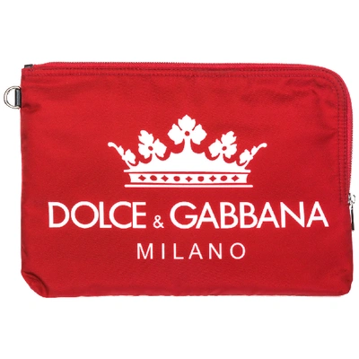 Shop Dolce & Gabbana Logo Document Holder In Milano Rosso