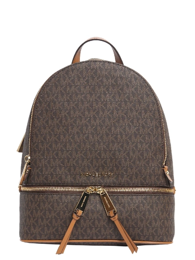 Shop Michael Michael Kors Medium Rhea Backpack In Marrone