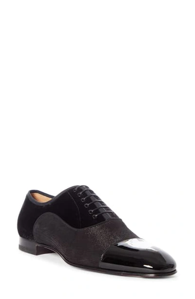 Shop Christian Louboutin Greggo Cap Toe Oxford In Black/ Black