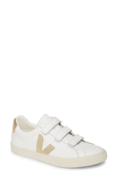 Shop Veja Esplar 3-lock Sneaker In Extra White/ Gold
