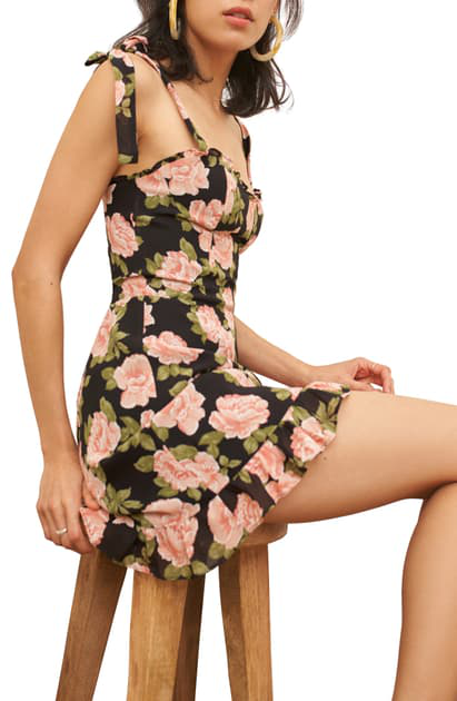 christine ruffle detail mini dress