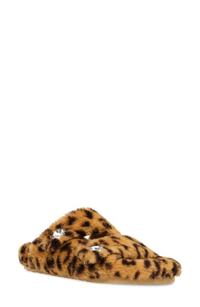 steve madden fuzzy leopard slippers