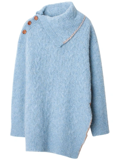 Shop Andersson Bell Alexis Scarf Neck Cable Jumper In Blue