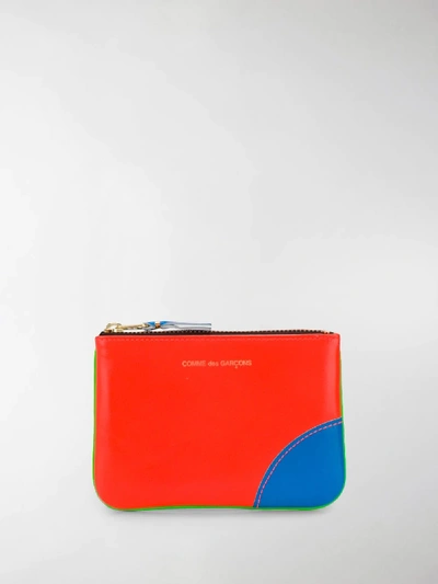 Shop Comme Des Garçons Colour-block Logo Wallet In Green