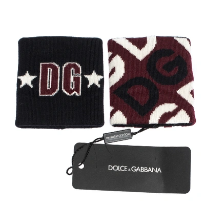 Pre-owned Dolce & Gabbana Multicolor Stretchy Wool Dg Mania Wristbands