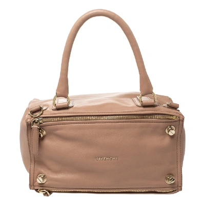 Pre-owned Givenchy Beige Leather Large Pandora Shoulder Bag
