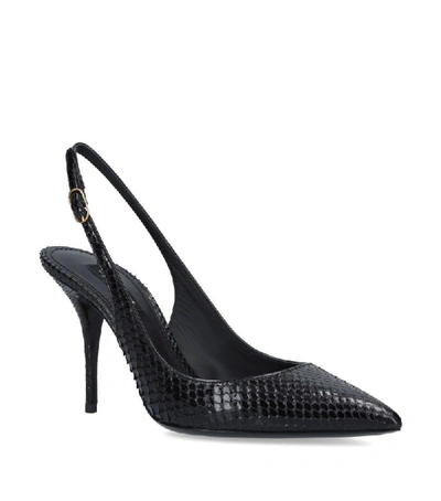 Shop Dolce & Gabbana Snakeskin Cardinale Slingback Pumps 90