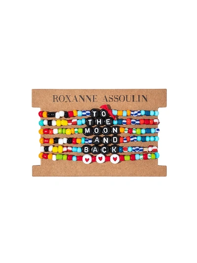 Shop Roxanne Assoulin To The Moon And Back Camp Bracelets In Black