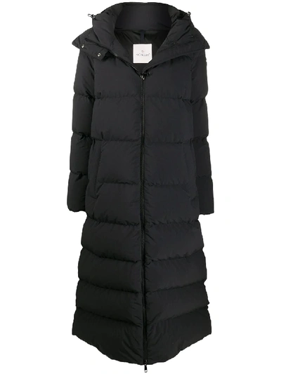 Shop Moncler Long Puffer Coat In Black