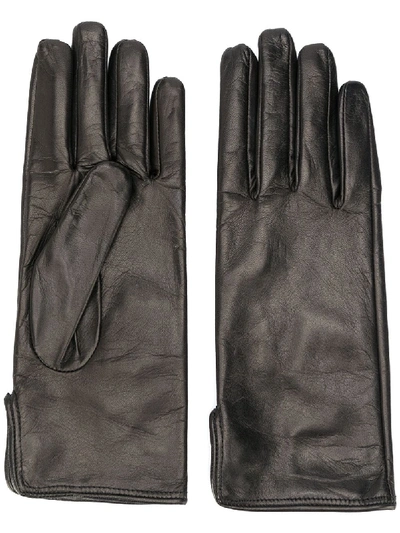 Shop Msgm Leather Driving Gloves In Black