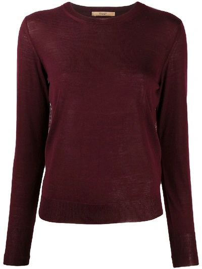 Shop Nuur Long-sleeve Fitted Jumper In Red