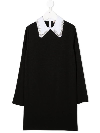 Shop N°21 Contrast-collar Dress In Black