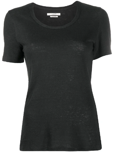 Shop Isabel Marant Étoile Killian Slim-fit Linen T-shirt In Black