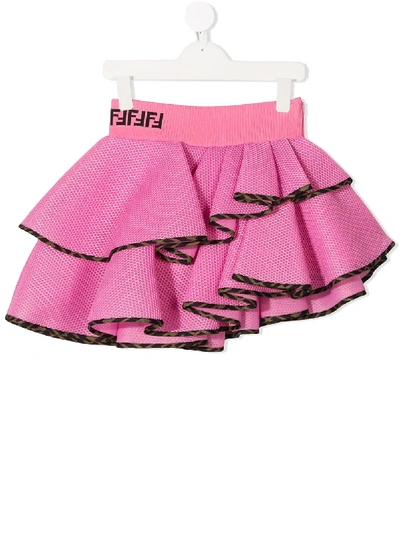 Shop Fendi Ruffled Pull-on Skirt In Pink