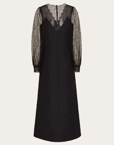 Shop Valentino Crepe Couture Dress In Black