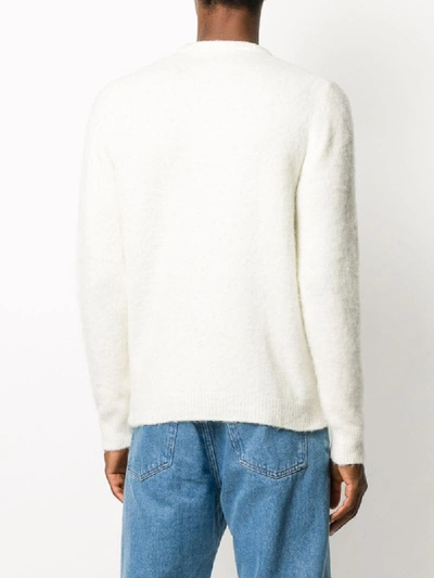Shop Nuur Long-sleeve Fitted Jumper In White
