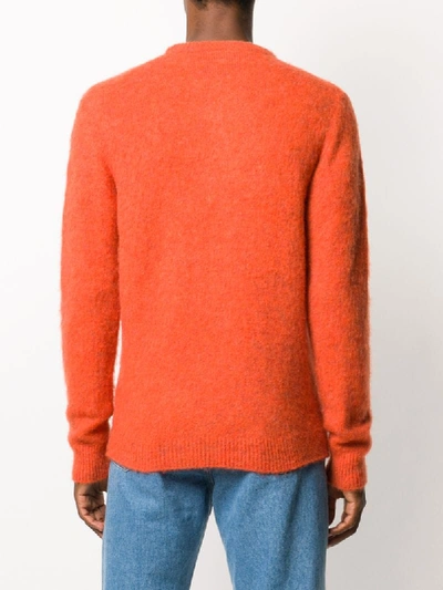 Shop Nuur Long-sleeve Fitted Jumper In Orange