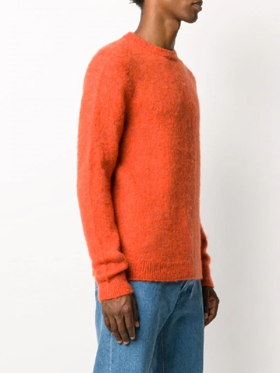 Shop Nuur Long-sleeve Fitted Jumper In Orange