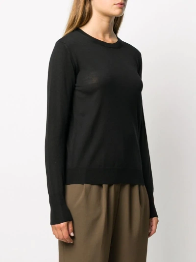 Shop Nuur Fine-knit Fitted Jumper In Black