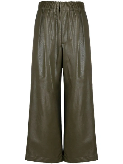 Shop Jejia Vegan Leather Trousers In Green