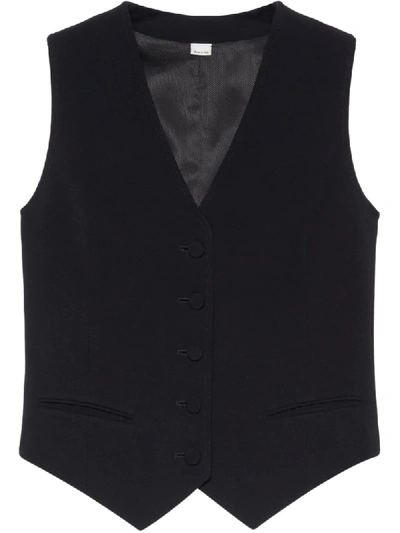Shop Gucci Cady V-neck Waistcoat In Black