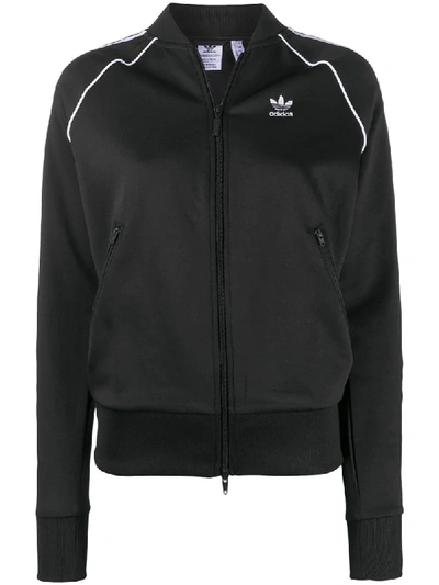 Shop Adidas Originals Zipped Track Sweatshirt In Black