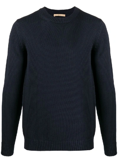 Shop Nuur Long-sleeve Fitted Jumper In Blue