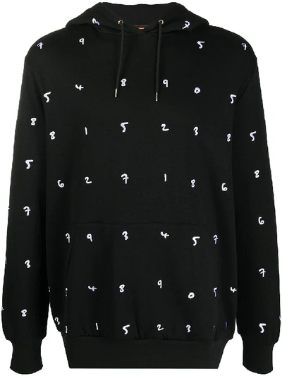 Shop Paul Smith Embroidered Numbers Hoodie In Black