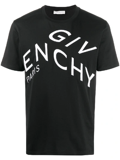Givenchy Refracted-design Logo-embroidered T-shirt In Black 