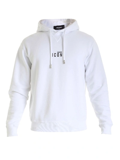 Shop Dsquared2 Sweatshirt In White With Icon Logo Print