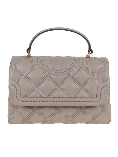 Shop Tory Burch Fleming Soft Top-handle Satchel In Grey