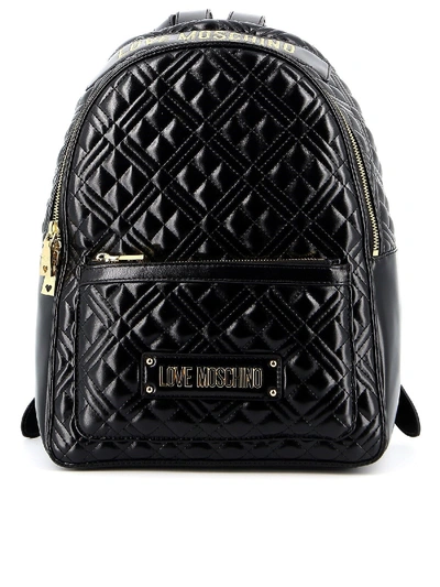 Shop Love Moschino Matelassé Backpack In Black