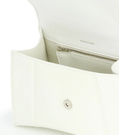 Shop Balenciaga Hourglass Small Leather Shoulder Bag In White