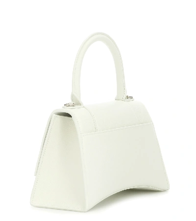 Shop Balenciaga Hourglass Small Leather Shoulder Bag In White