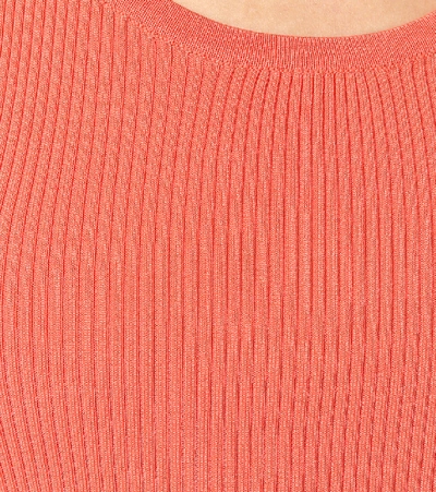 Shop Zimmermann Juliette Ribbed-knit Tank Top In Orange