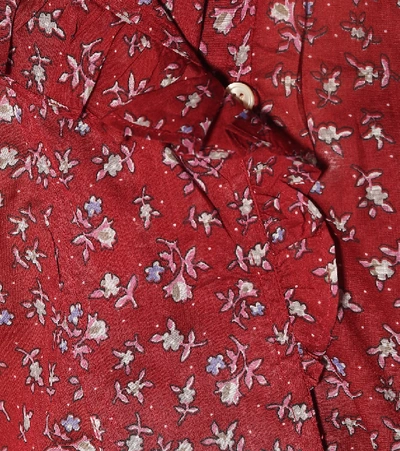 Shop Isabel Marant Étoile Pamias Floral Cotton Voile Blouse In Red