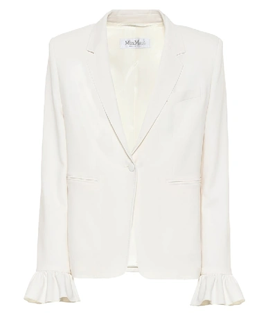 Shop Max Mara Daphne Stretch-wool Crêpe Blazer In White