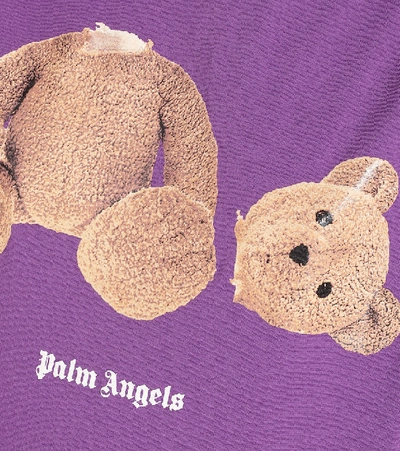 Shop Palm Angels Logo Cotton T-shirt In Purple