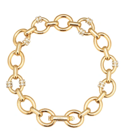 Shop Chloé Gold-plated Choker With White Crystals
