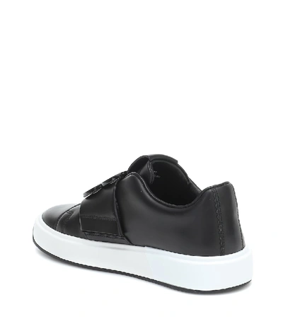 Shop Balmain B-court Leather Sneakers In Black
