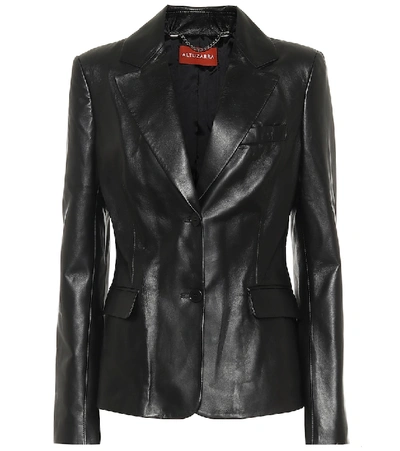 Shop Altuzarra Egan Leather Blazer In Black