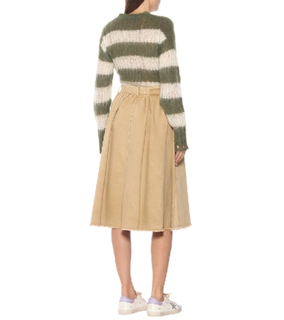 Shop Golden Goose Adele Denim Midi Skirt In Beige